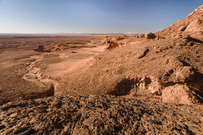 Scenic view of desert against sky