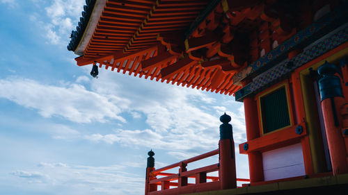 Low angle view of temple against sky