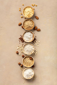 Directly above shot of coffee beans on table