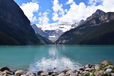 Scenic view of lake louise