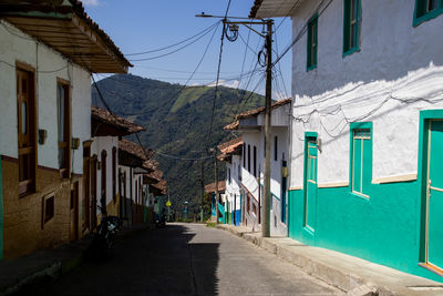 Beautiful streets at the historical downtown of the heritage town of salamina in colombia.