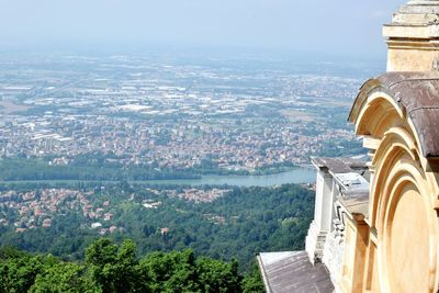 Cropped image of basilica of superga overlooking cityscape