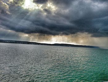 Storm clouds over sea