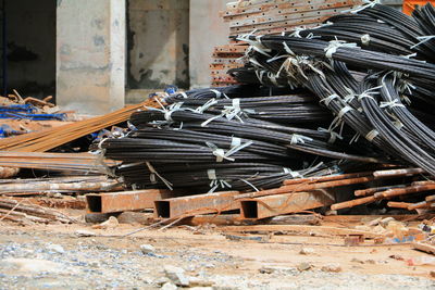 Stack of abandoned building under construction