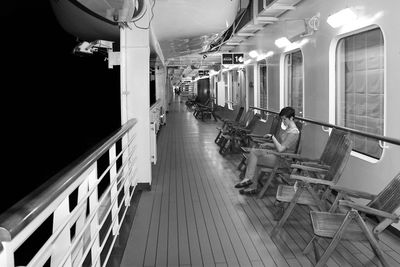 People sitting in illuminated room