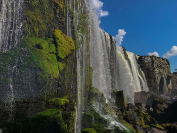 Side view of the waterfall