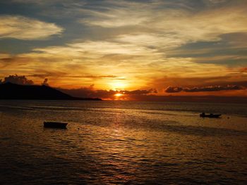 Scenic view of sea during sunset