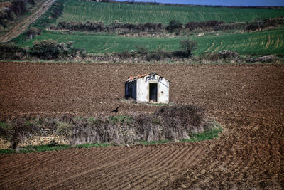 Built structure on field