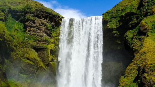 Scenic view of waterfall