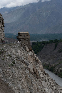 Scenic view of mountain range against sky