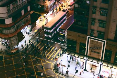 People walking on city street