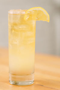 Close-up of drink in glass on table