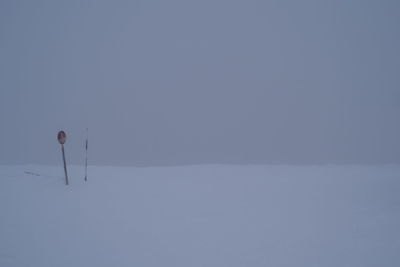 Person skiing on snow covered field