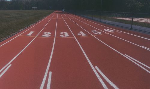 Numbers on running track