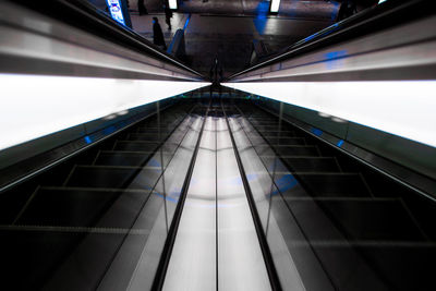 Low angle view of escalator