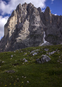 Scenic view of rocky mountains against sky