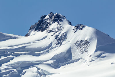 Gorner glacier monte rosa, lyskamm in a swiss alps from gornergrat station