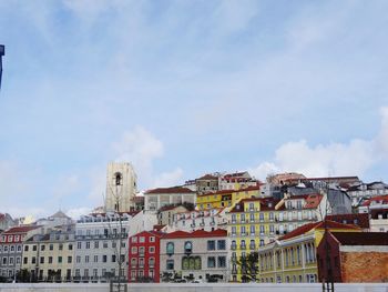 Low angle view of buildings in city