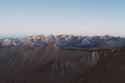 Scenic view of mountains against clear sky