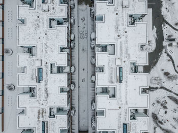Full frame shot of building covered with snow