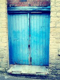 Closed door of old building