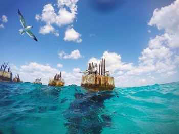 Panoramic view of sea against sky