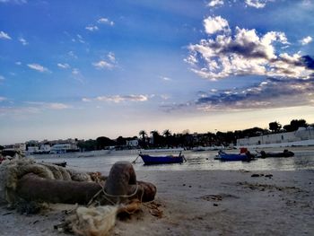 Scenic view of beach against sky