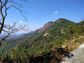 Scenic view of mountains against clear sky