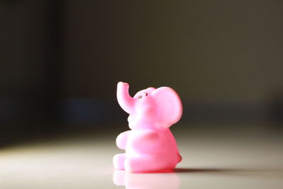 Close-up of pink toy on table