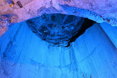 Full frame shot of blue water on wood