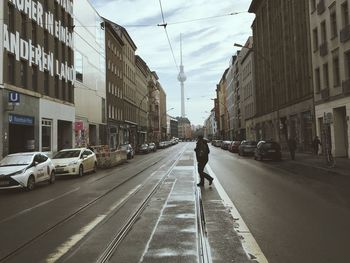 City street with buildings in background