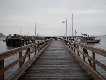 Pier over sea against sky