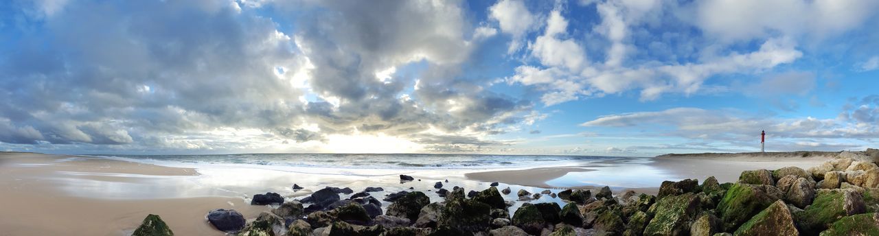 sea, sky, water, scenics - nature, cloud - sky, beauty in nature, tranquil scene, land, panoramic, beach, tranquility, horizon over water, idyllic, horizon, nature, non-urban scene, no people, day, rock, outdoors