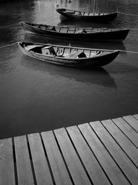 View of boats in water