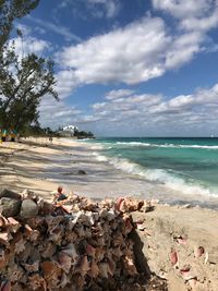 Scenic view of beach against sky