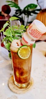 Close-up of drink on table