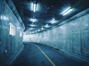 Empty illuminated tunnel