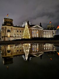 Reflection of buildings in water