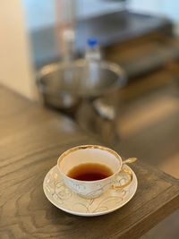 Coffee cup on table