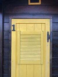 Close-up of closed door of building