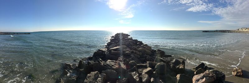 Panoramic view of sea against sky