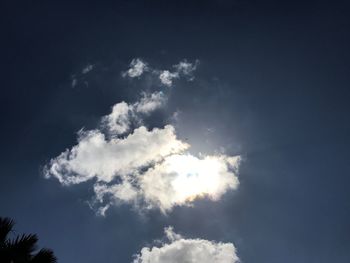 Low angle view of clouds in blue sky