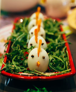 Hard boiled decorated eggs