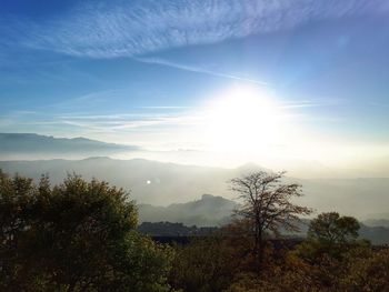 Scenic view of landscape against sky during sunset