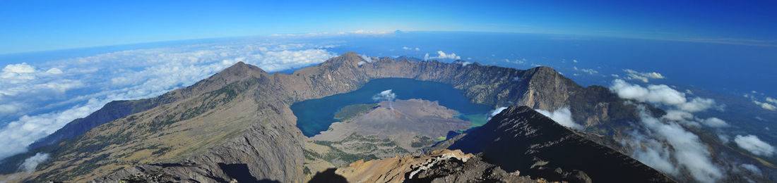 Panoramic view of mountains against sky