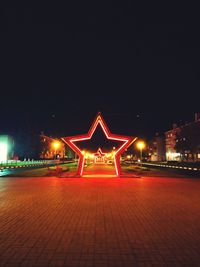 Illuminated building at night