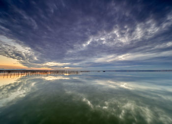 Sunset in the lagoon of valencia, spain