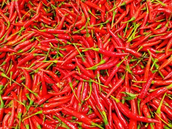 Full frame shot of red chili peppers for sale