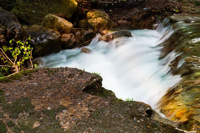 Scenic view of waterfall