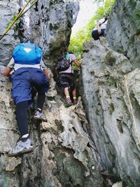 People on rock formation